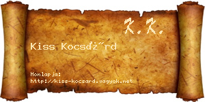 Kiss Kocsárd névjegykártya