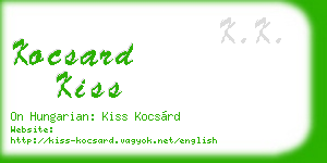 kocsard kiss business card