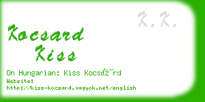kocsard kiss business card